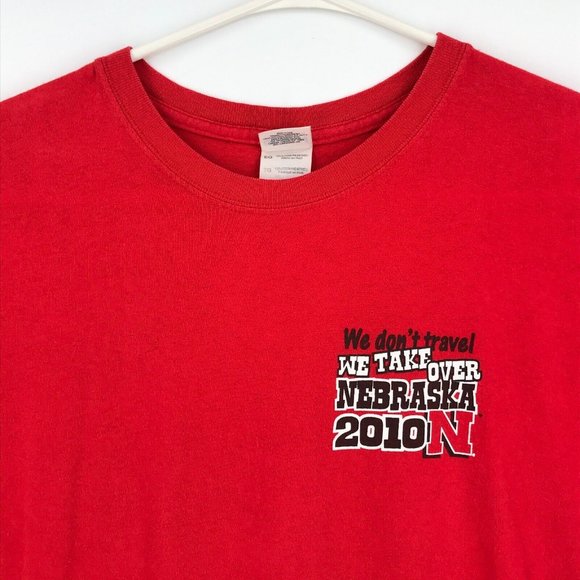 Nebraska Cornhuskers Mens Shirt XL Red NCAA Huskers Football 2010 Tailgate Tour - Picture 10 of 16